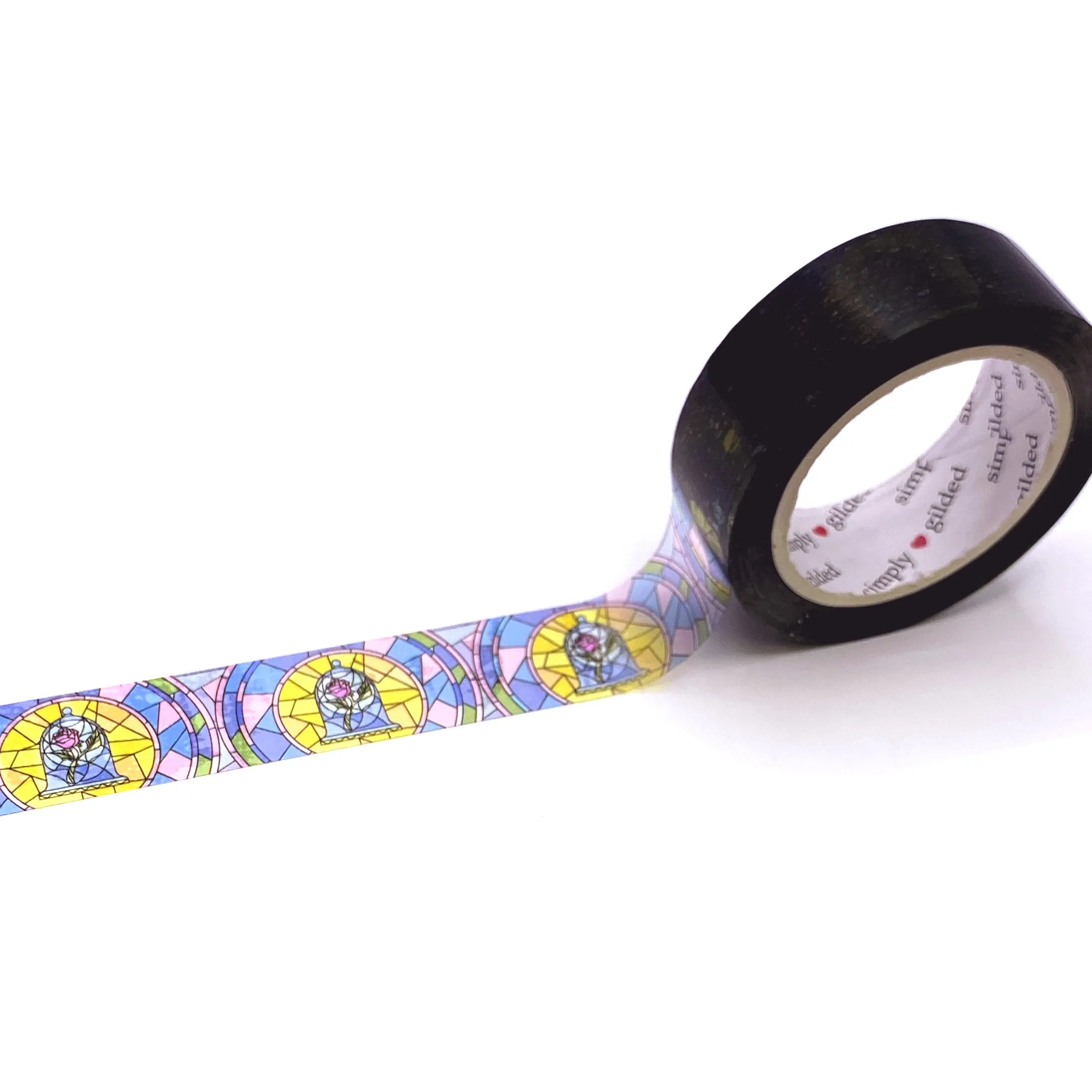 Enchanted Stained Glass Rose washi  (15mm)