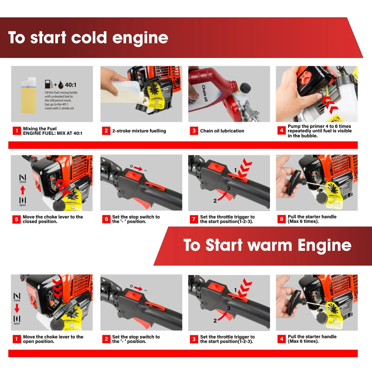 Excel 52cc Petrol 5-in-1 Garden Multi Tool