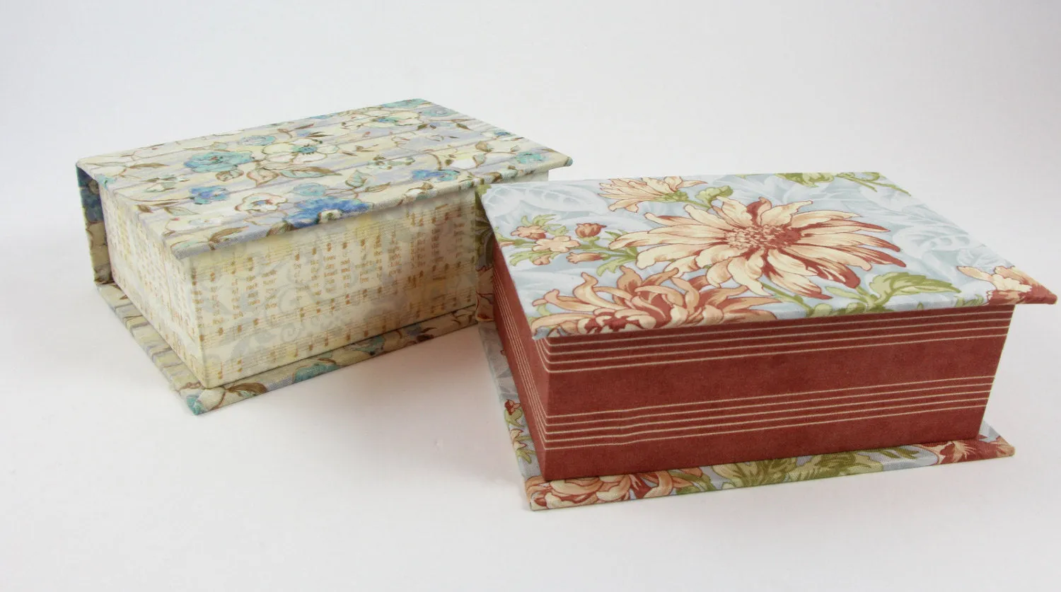 Fabric covered box DIY kit, small box cartonnage kit 102, Online instructions included