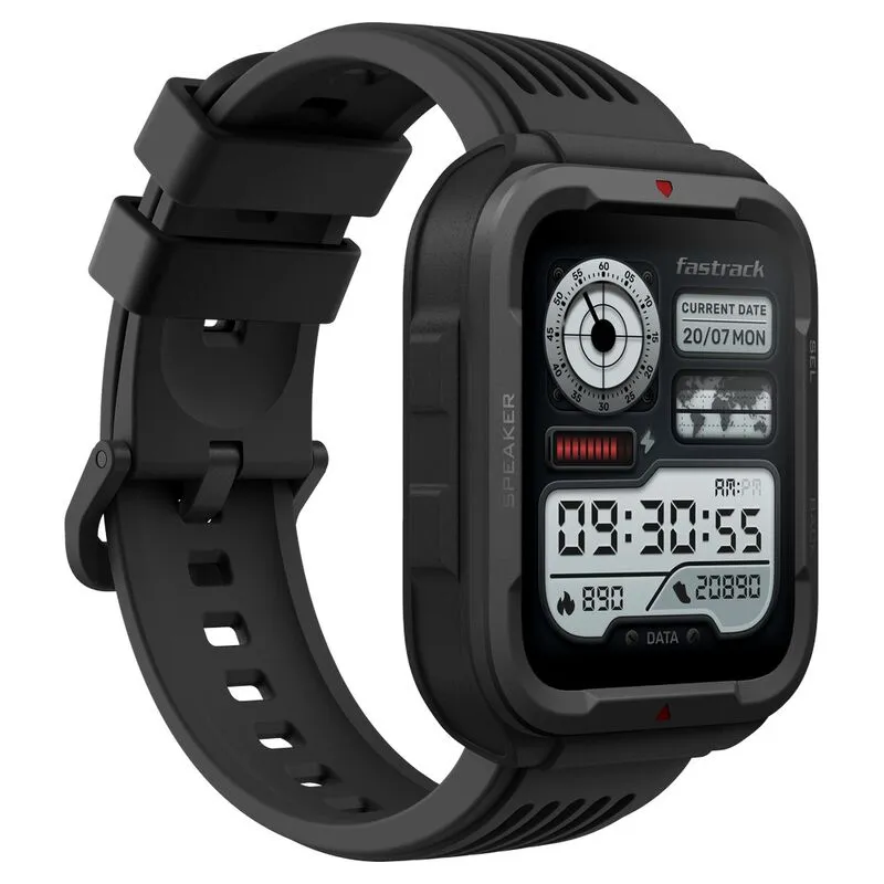 Fastrack Active with 4.64 CM UltraVU HD Display and Functional Crown Rugged Smartwatch with Auto Multisport Recognition, 38101PP01