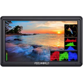 Feelworld FW568 V2 5.5" Lightweight FHD Field Monitor 1920 x 1152 Resolution 4K HDMI In/Out with 400 PPI Density and 160° Viewing Angle Features Ideal for Camera Gimbal and Stabilizer