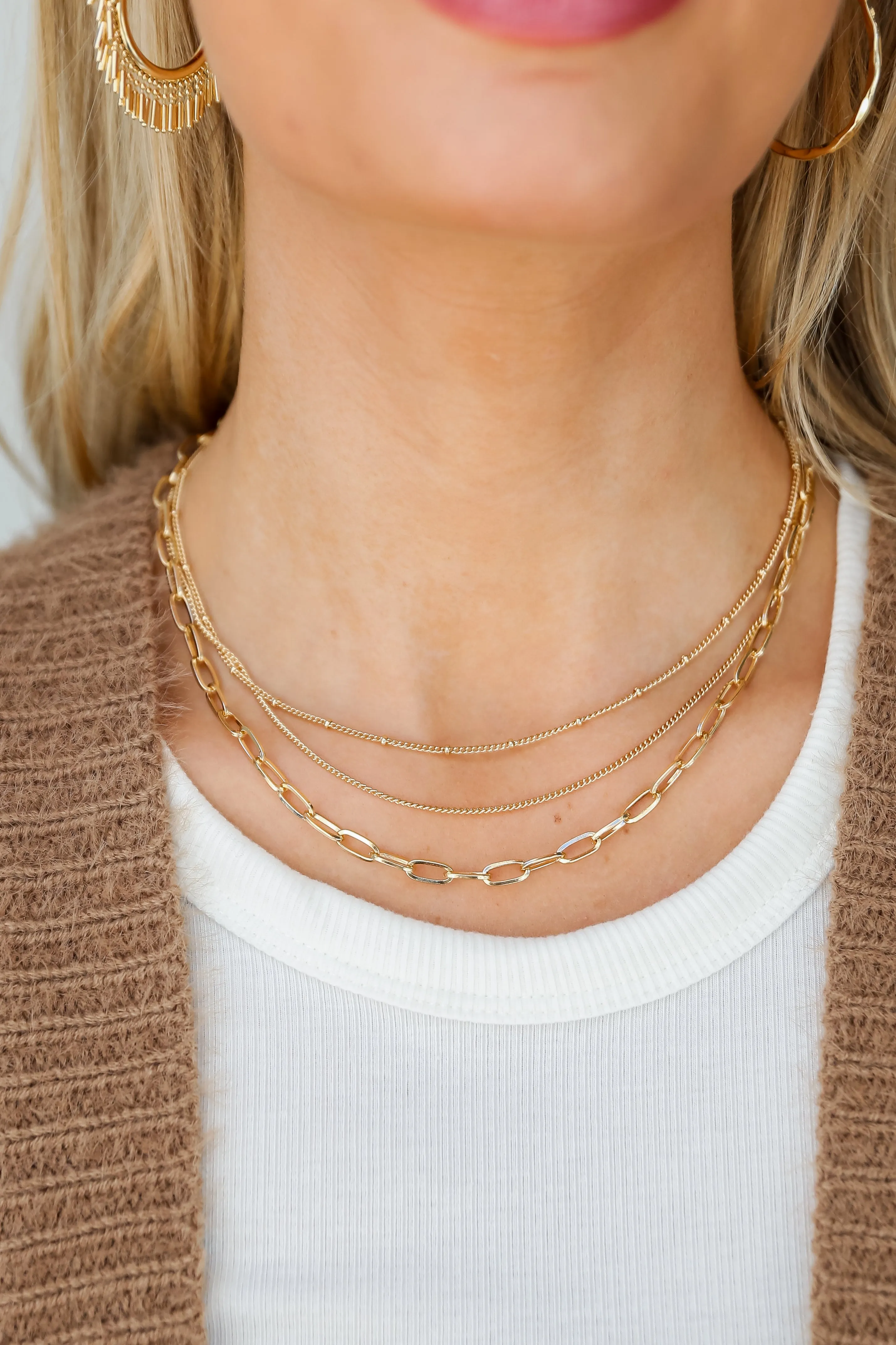 FINAL SALE - Erin Gold Layered Chain Necklace