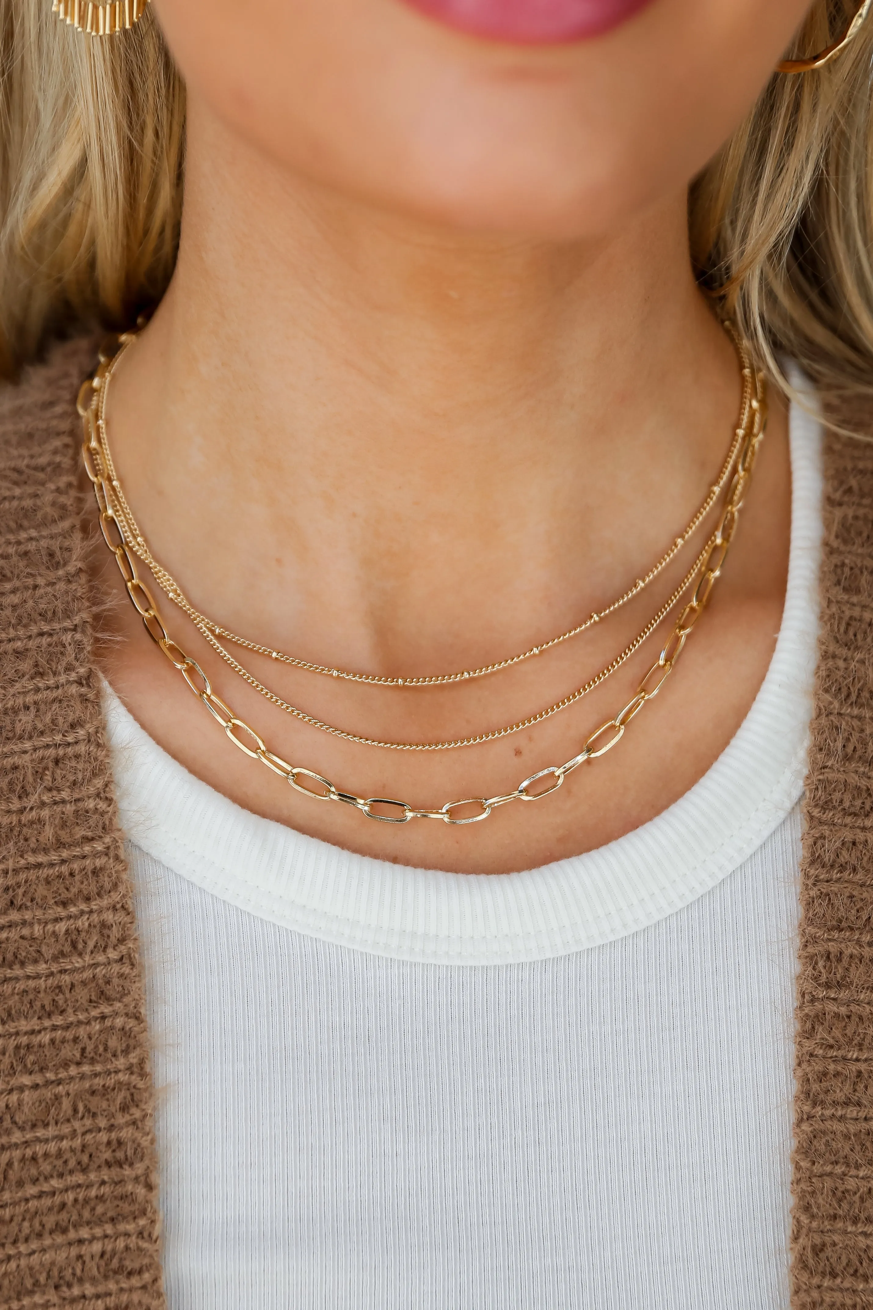 FINAL SALE - Erin Gold Layered Chain Necklace