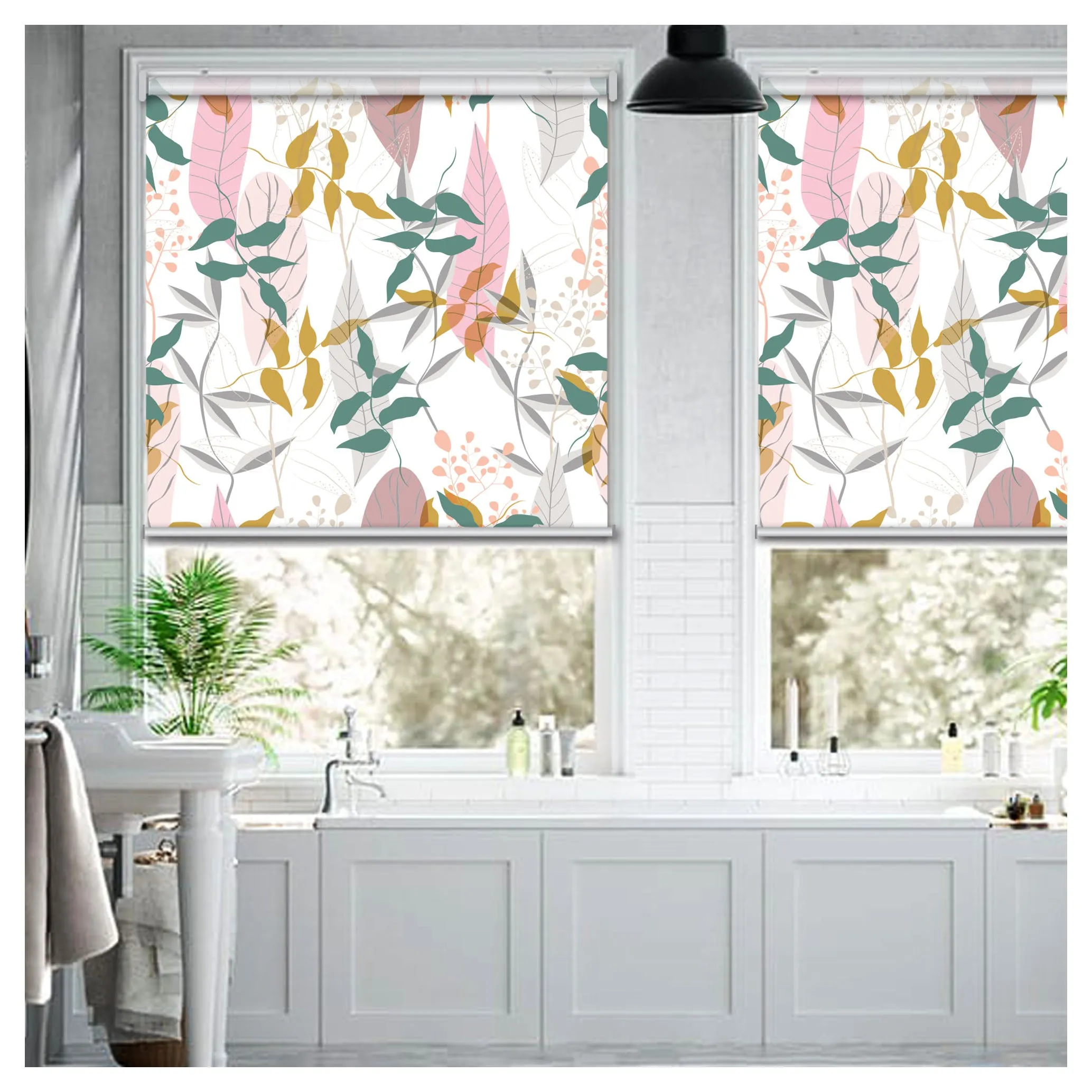 Flora Flower Botanical Plant Print Window Roller Shade