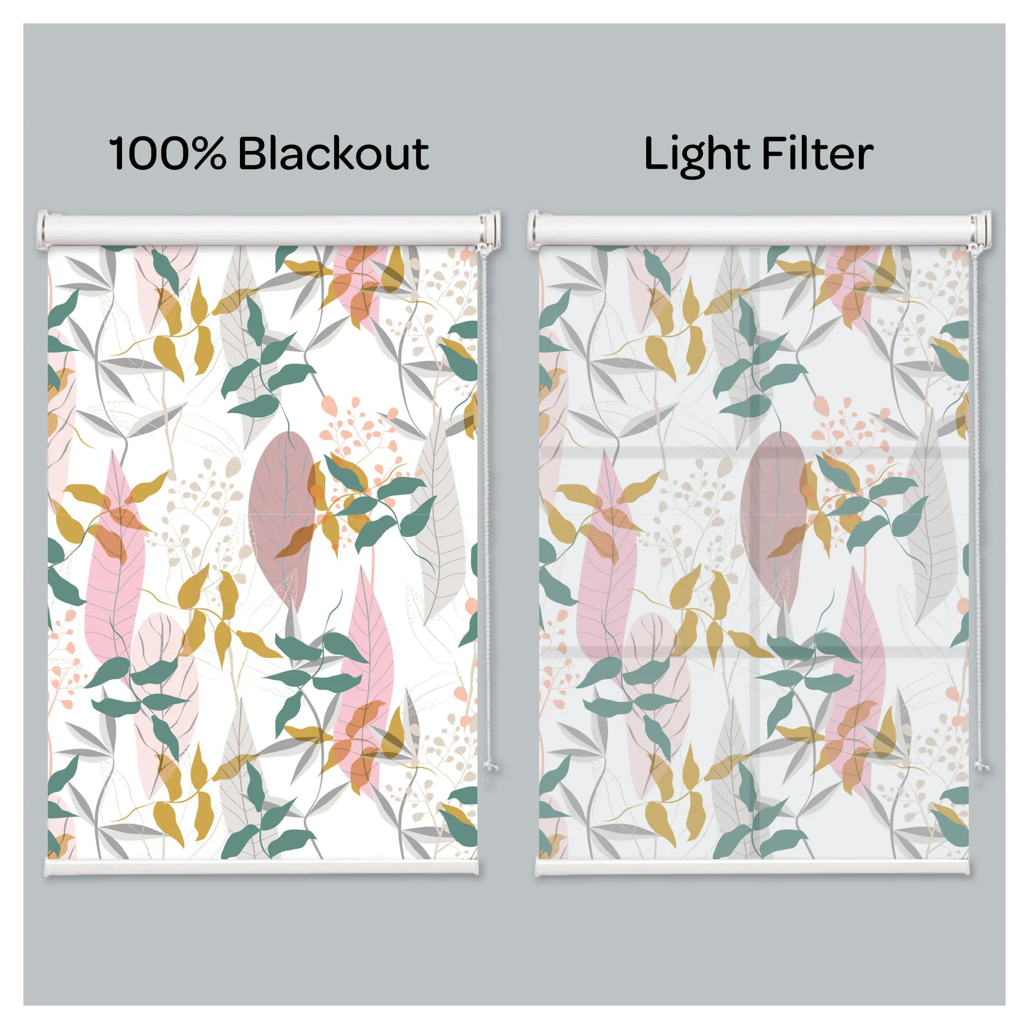 Flora Flower Botanical Plant Print Window Roller Shade