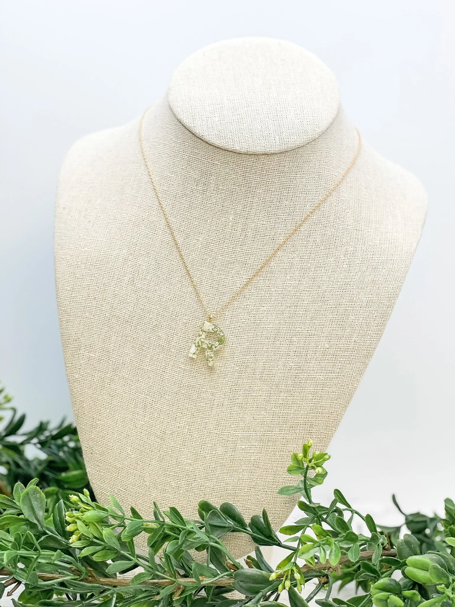 Flower Initial Pendant Necklace