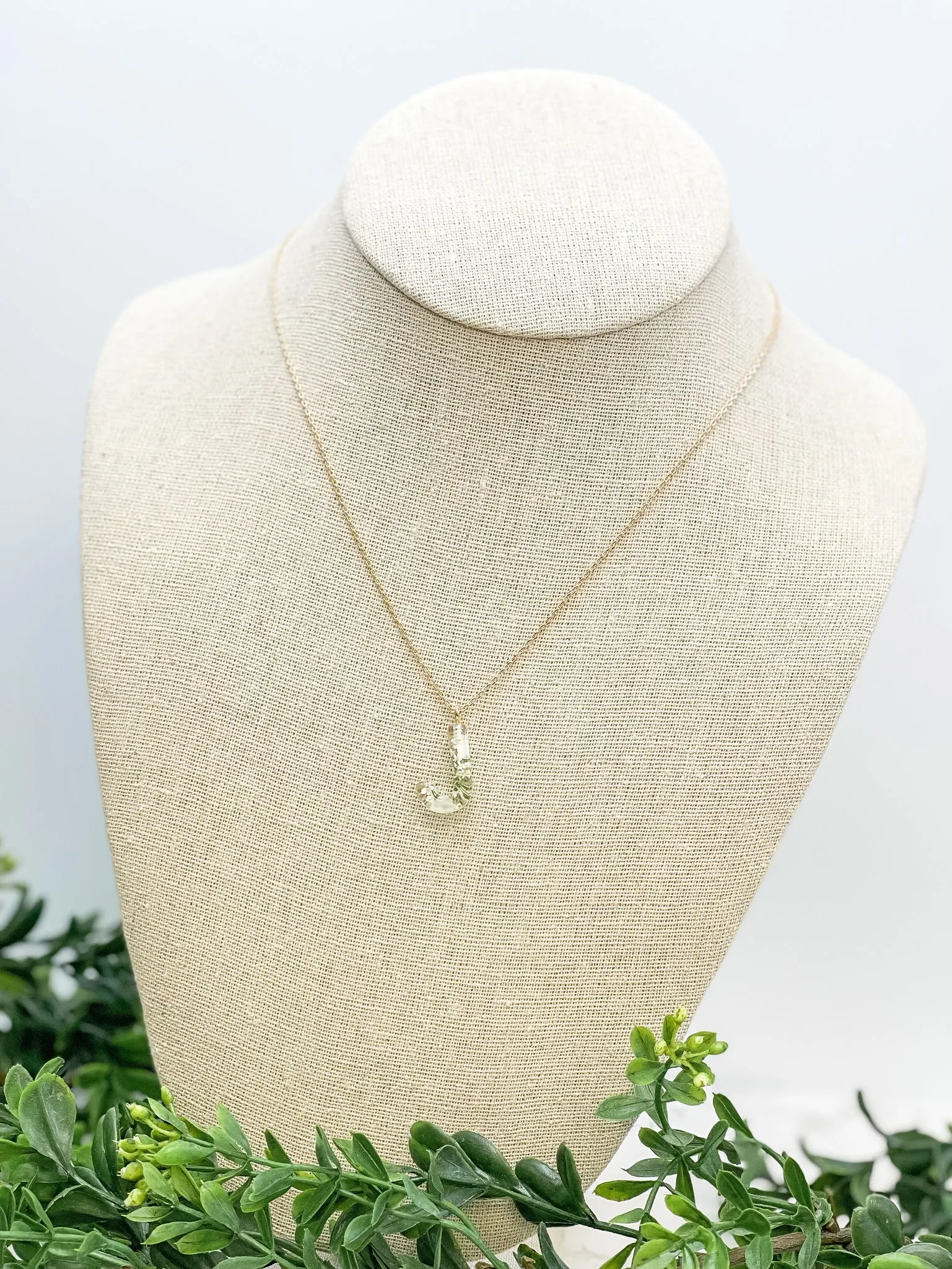 Flower Initial Pendant Necklace