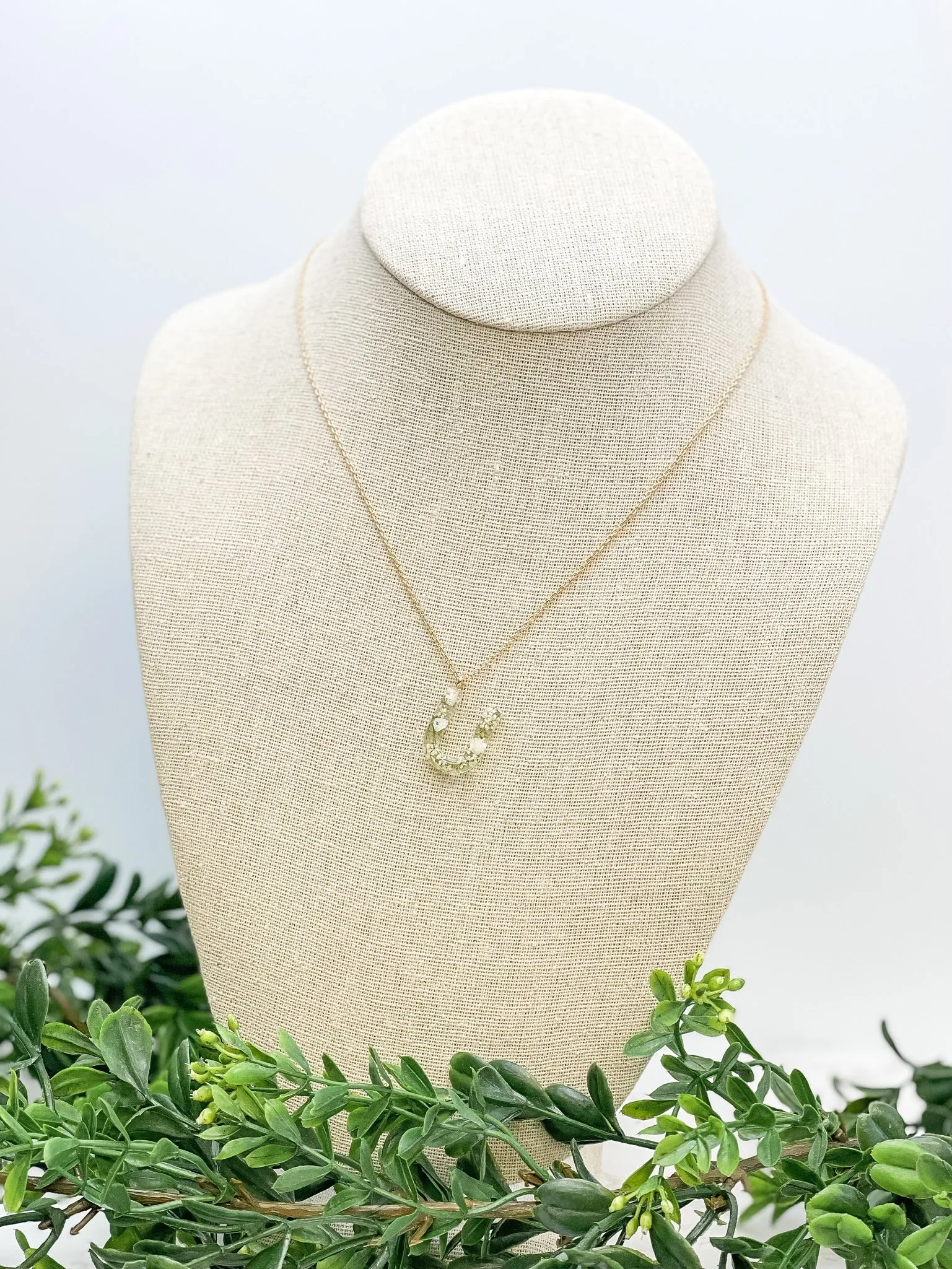 Flower Initial Pendant Necklace