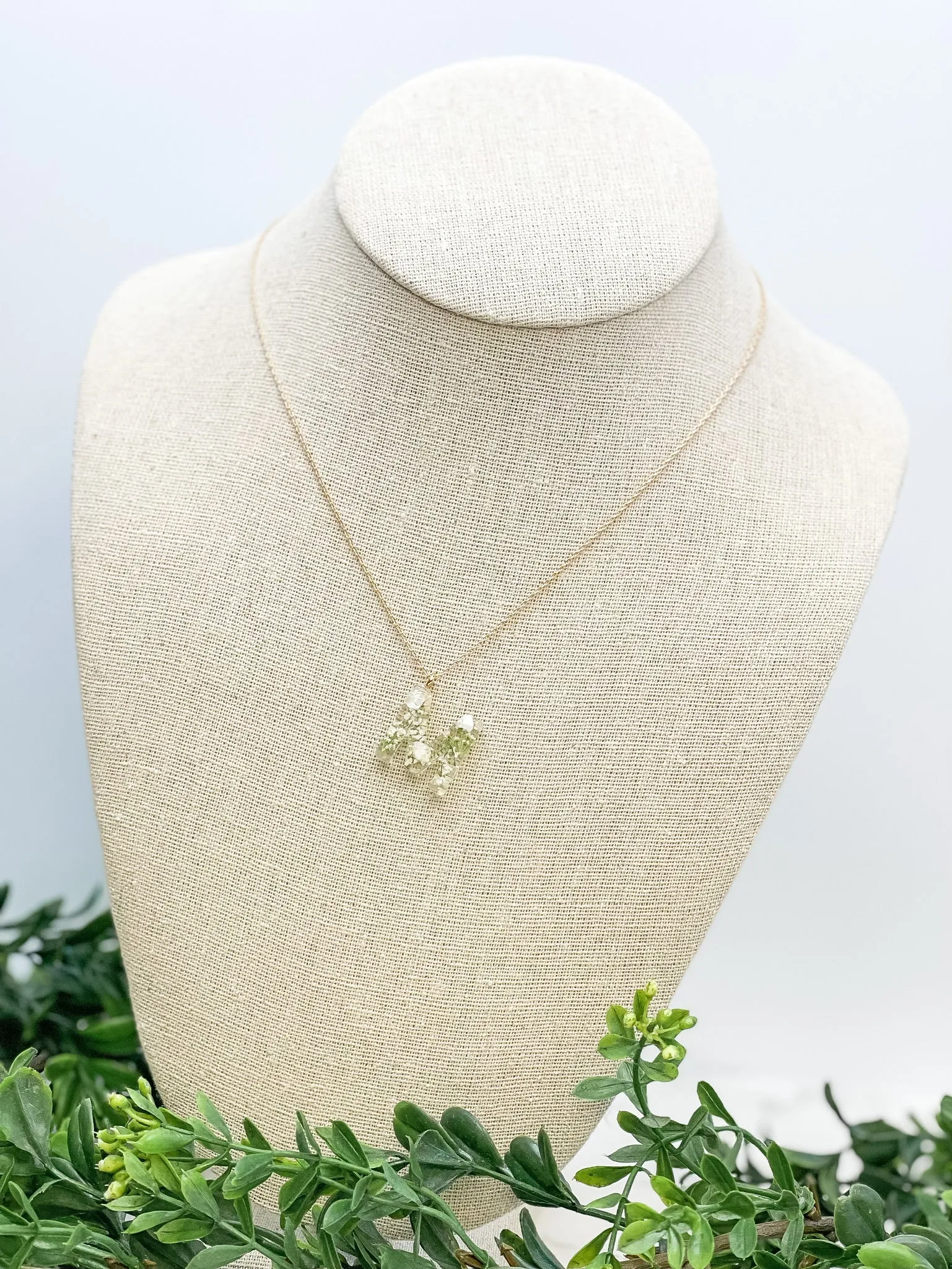 Flower Initial Pendant Necklace