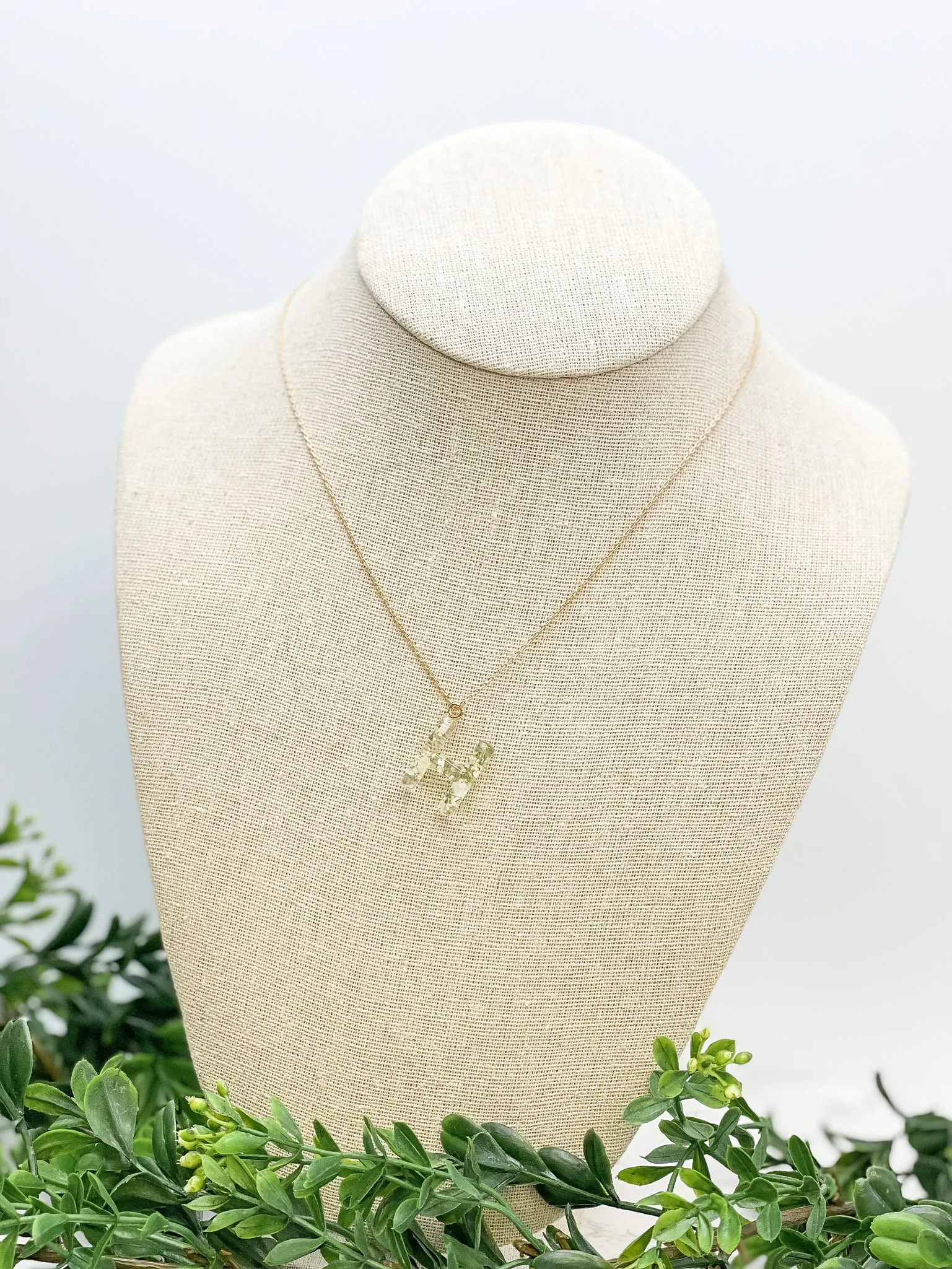 Flower Initial Pendant Necklace