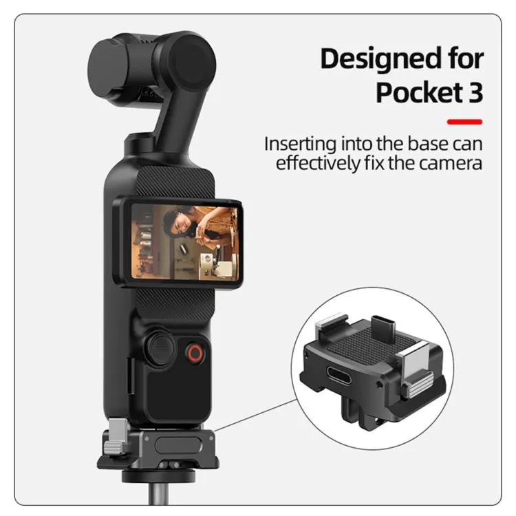 For DJI OSMO Pocket 3 Camera Charging Base Quick Release Mount Adapter With 1/4 Inch Hole, Spec: With Tripod