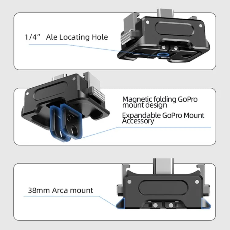 For DJI OSMO Pocket 3 Camera Charging Base Quick Release Mount Adapter With 1/4 Inch Hole, Spec: With Tripod