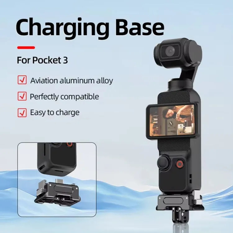 For DJI OSMO Pocket 3 Camera Charging Base Quick Release Mount Adapter With 1/4 Inch Hole, Spec: With Tripod