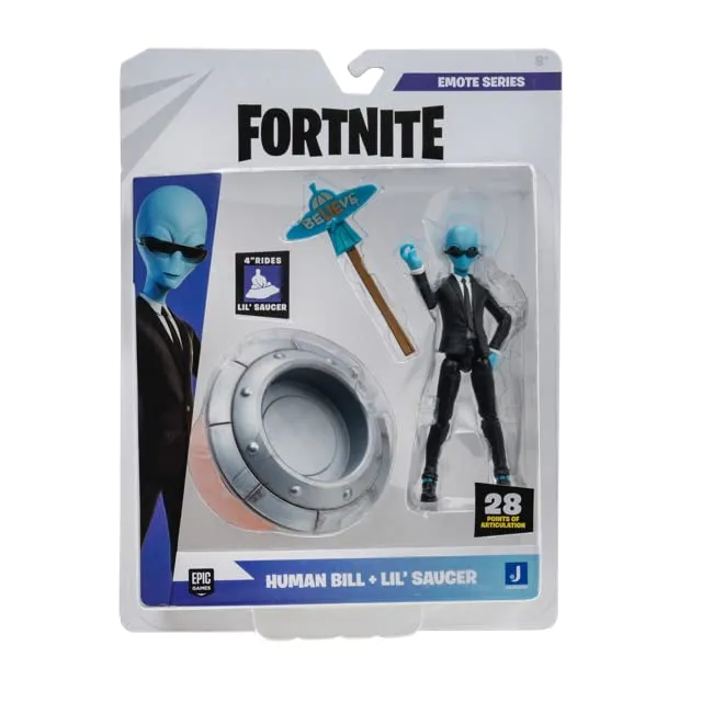 Fortnite Emote Series Human Bill 4-Inch Figure with Lil’ Saucer Vehicle