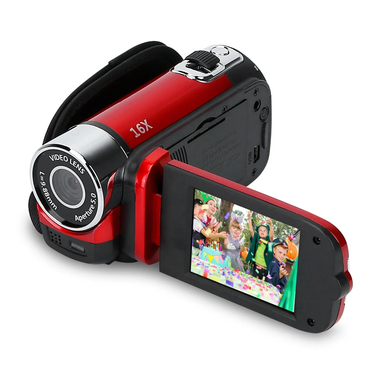 Fresh Fab Finds HD 1080P Digital Video Camcorder 2.7in 16X Zoom DV Camera 270° Rotation Rechargeable Kid Camera w/Fill Light Selfie