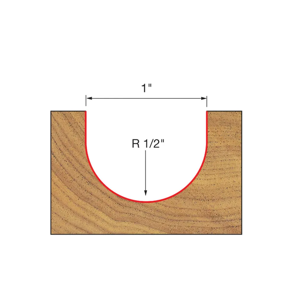 Freud Round Nose Bit 1/4" Shank x 1/2" Radius