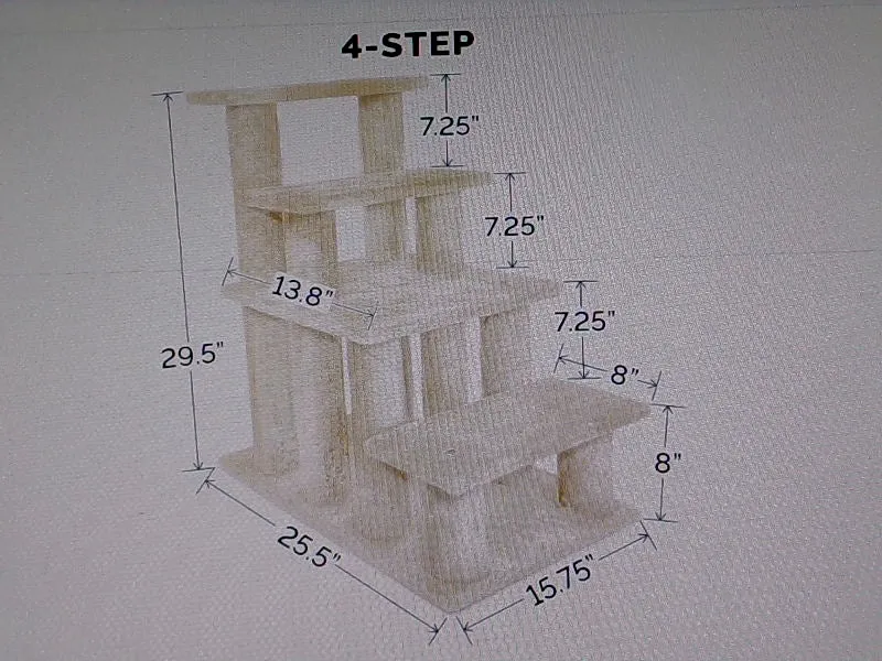 Furhaven Steady Paws 4-Step Pet Stairs - Cream