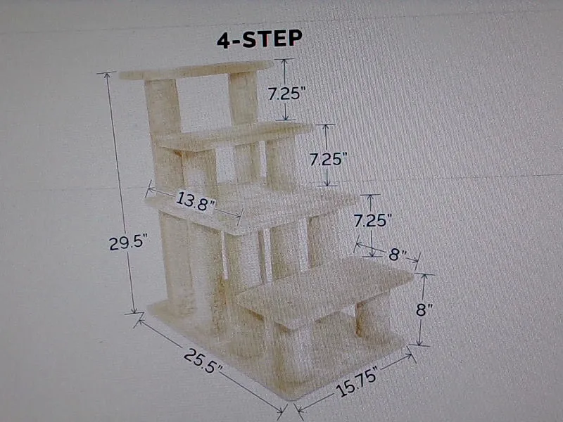 Furhaven Steady Paws 4-Step Pet Stairs - Cream