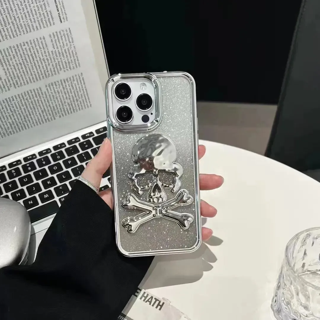 Glittery Skull Phone Case (For iPhones)