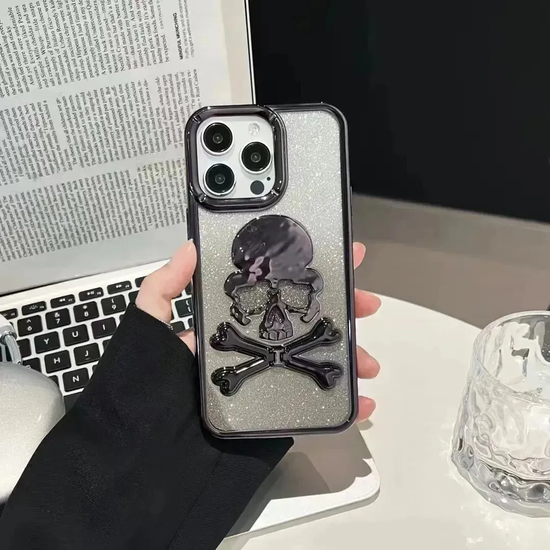 Glittery Skull Phone Case (For iPhones)