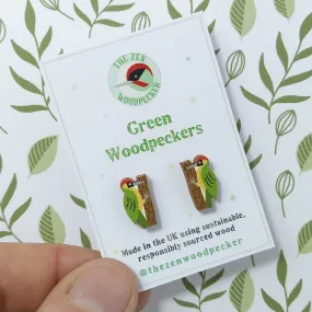 Green Woodpecker Earrings