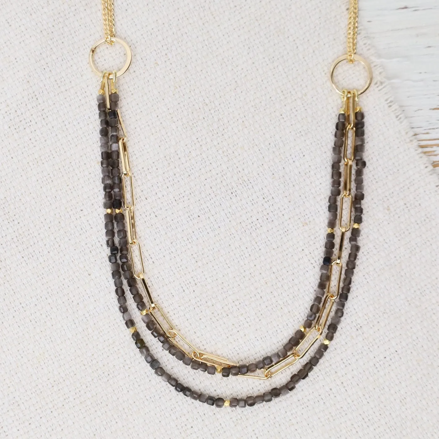 Grey Cat's Eye Solara Necklace