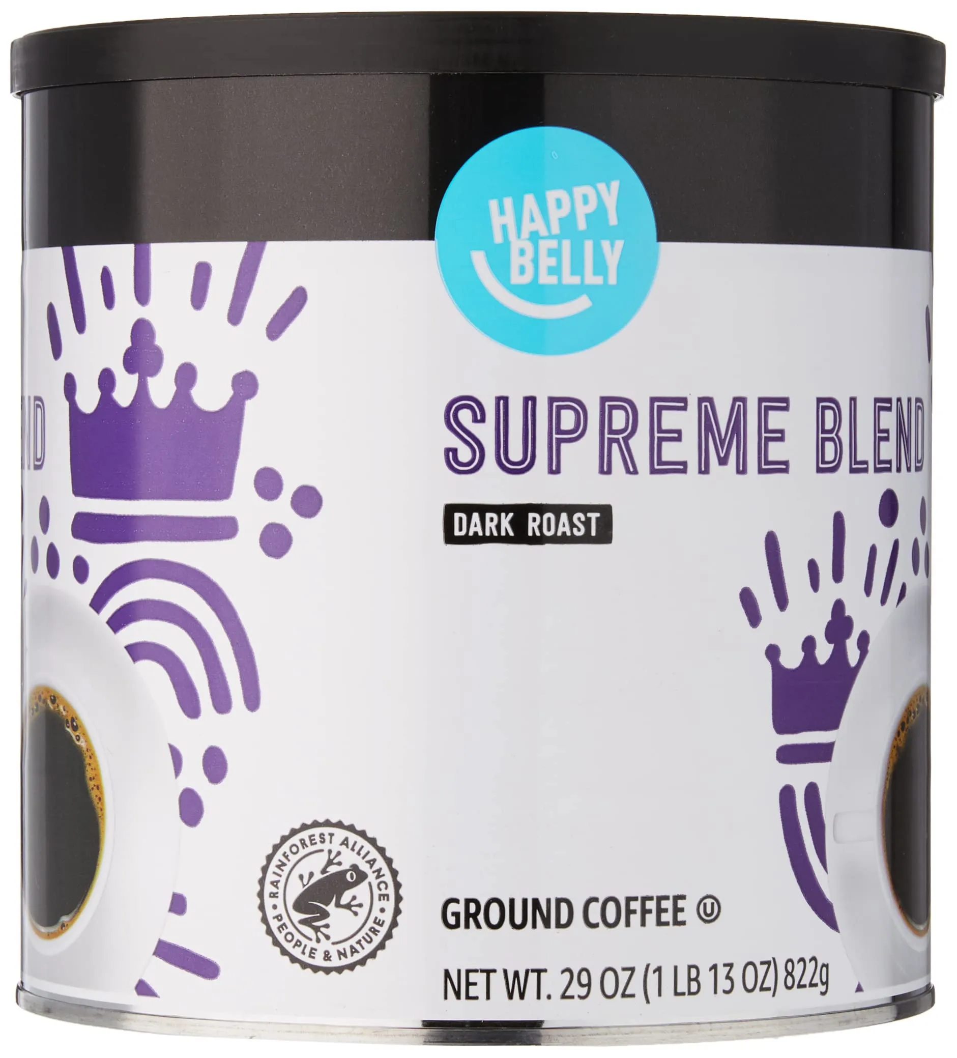 Happy Belly Supreme Blend Dark Roast Ground Coffee 29 Oz Canister