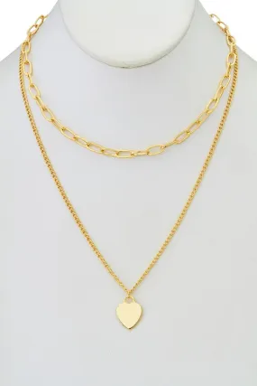 Heart Chain Necklace-Gold