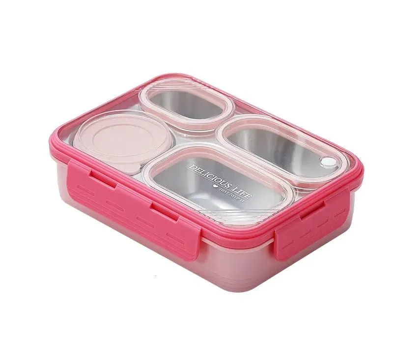 Hearty Meal 4-Compartment Bento Lunch Box with Bowl