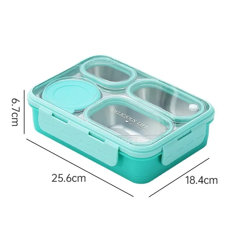 Hearty Meal 4-Compartment Bento Lunch Box with Bowl