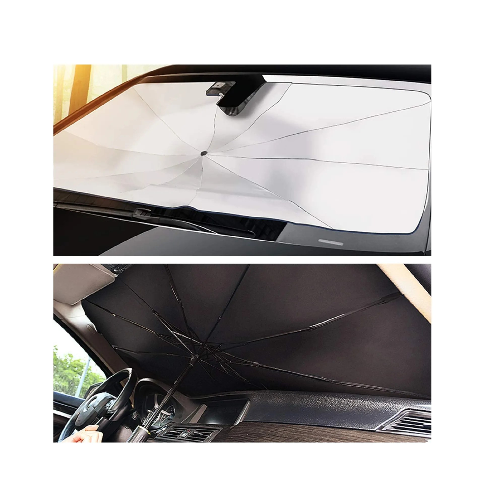 Helloleiboo Car Windshield Sun Shade UV Rays Protector