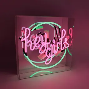 'hey Girls' Acrylic Box Neon Light