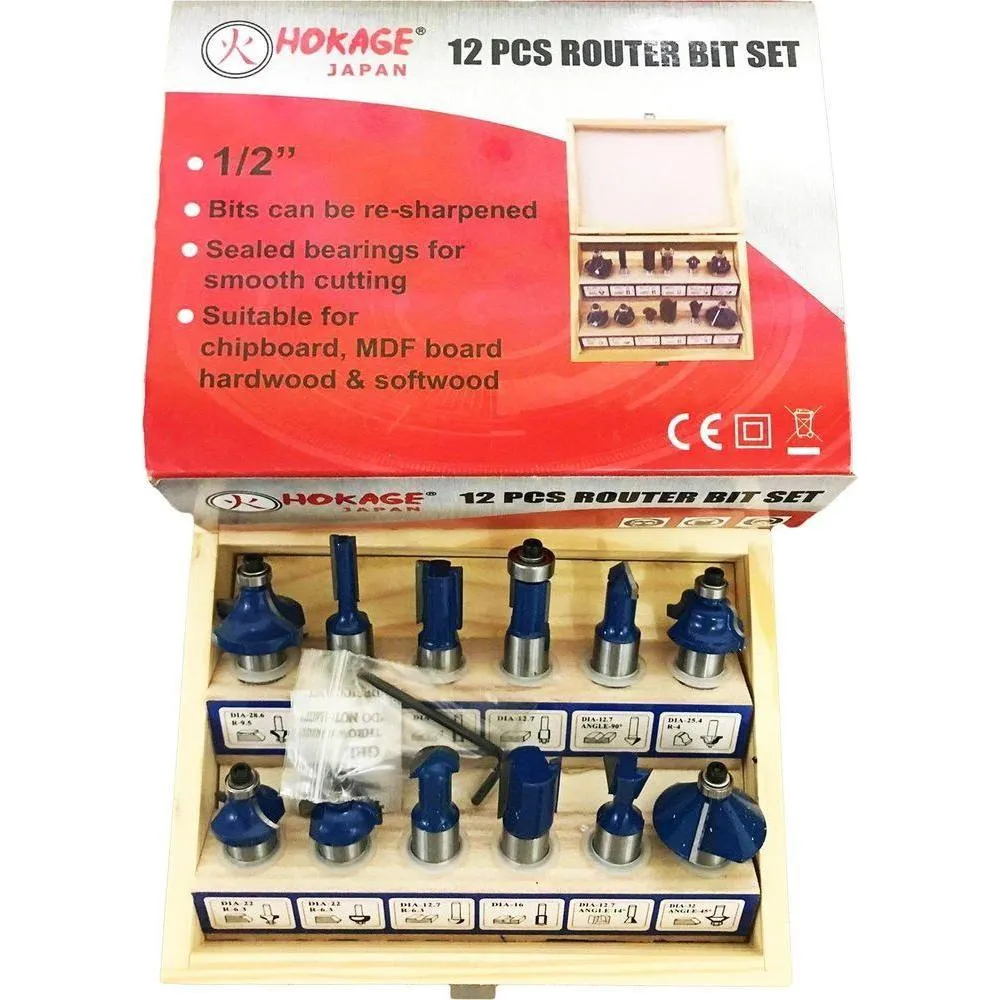 Hokage Router Bit Set (12 pcs/set)