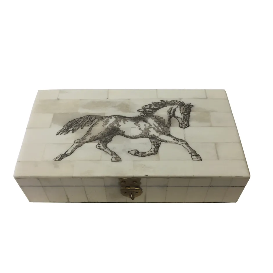 Horse Equestrian Engraved Box