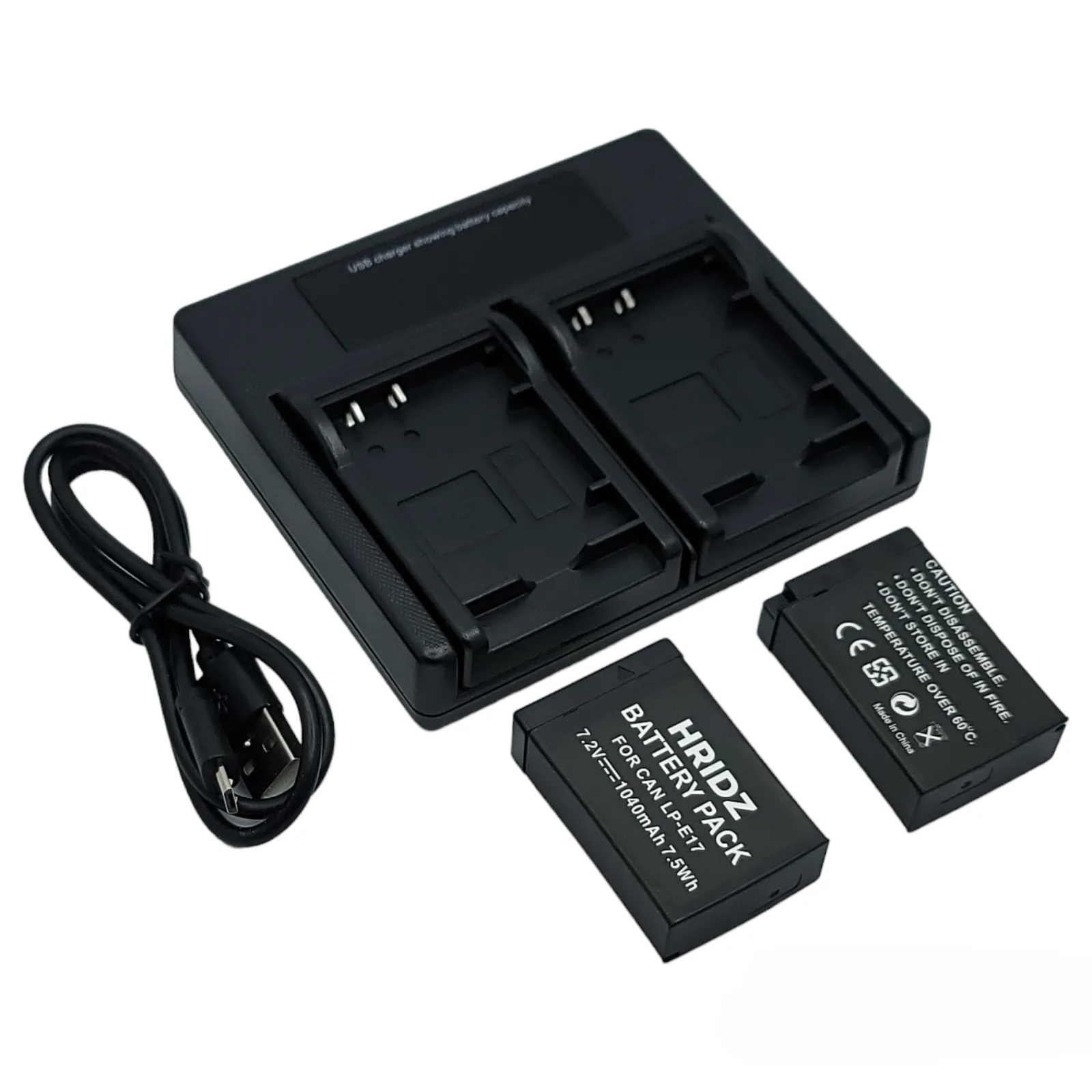 Hridz LP-E17 Batteries & Dual Charger For Canon EOS M6 200D 200D 77D 750D 760D 8000D