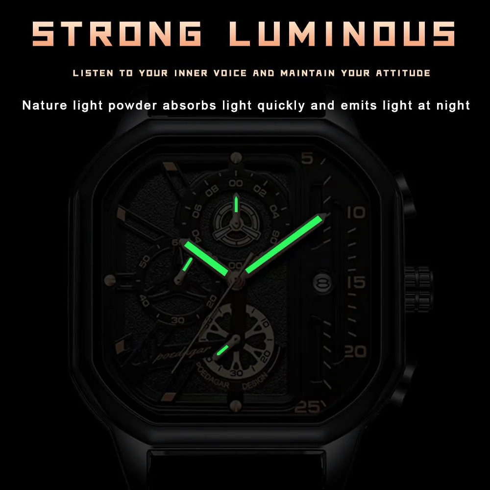 HUdlot - Casual Leather Quartz Watches Waterproof Luminous Men‘s Wristwatch