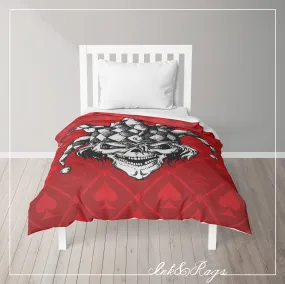 IN STOCK SAMPLE Joker Spades Skull - Twin Duvet Cover