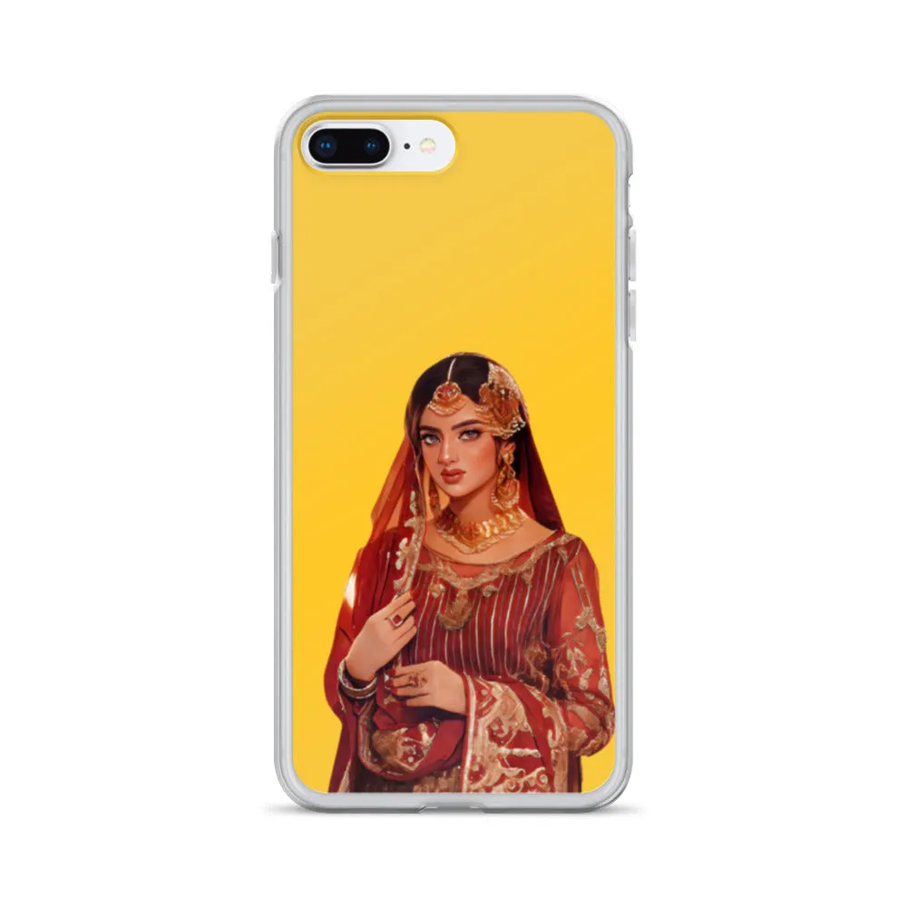 Indian bride illustration iPhone Case