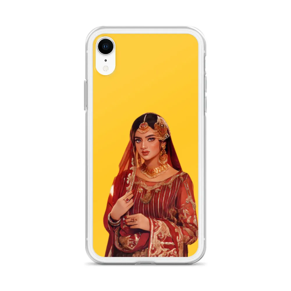 Indian bride illustration iPhone Case