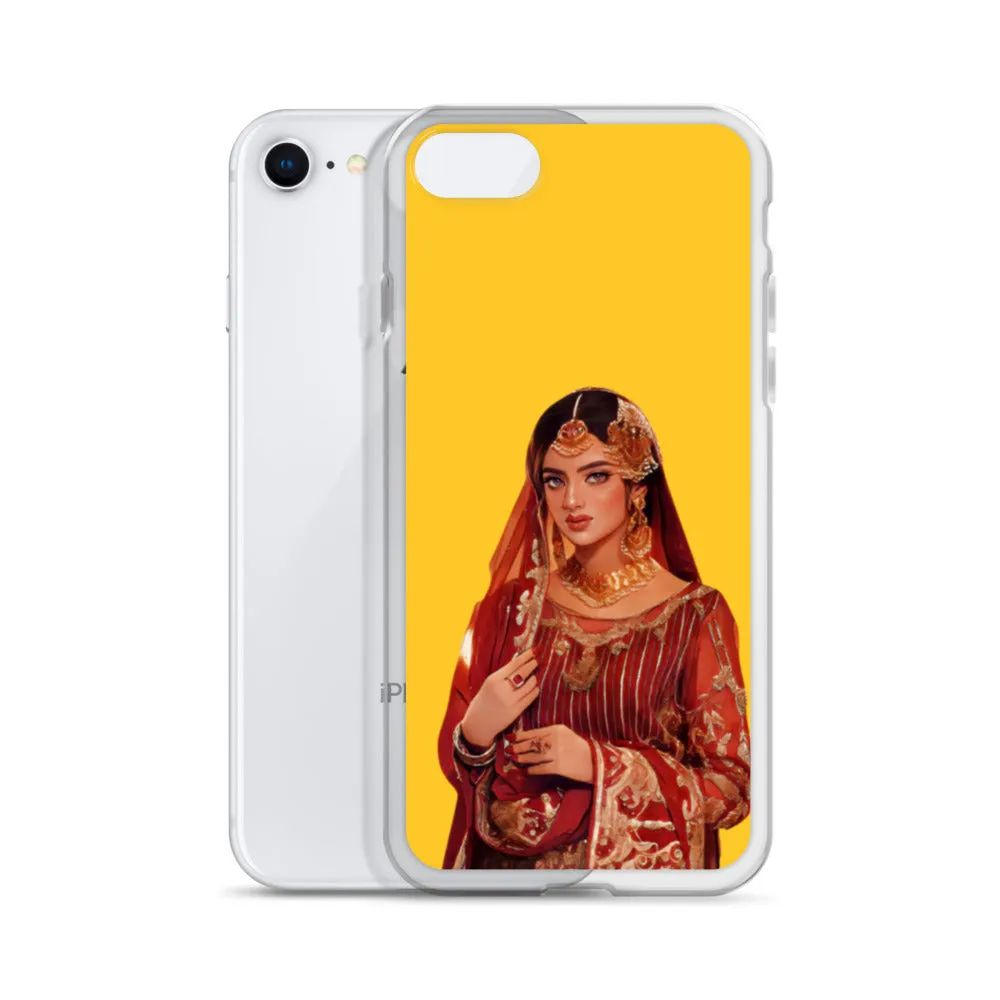 Indian bride illustration iPhone Case