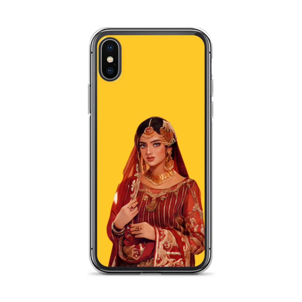 Indian bride illustration iPhone Case