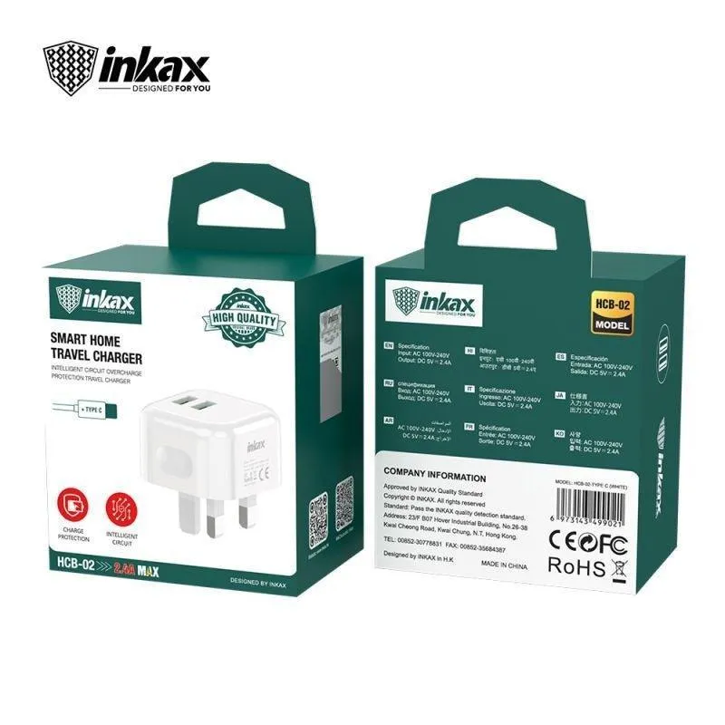 Inkax Type C Smart Home Travel Charger HCB-02