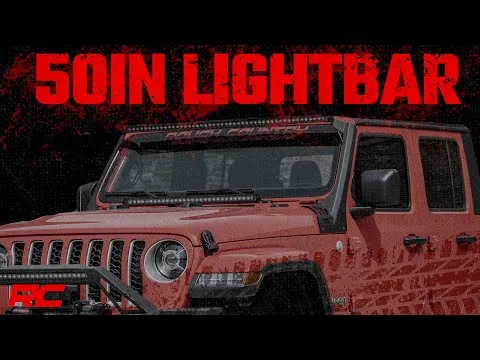 Jeep 50-inch Straight LED Light Bar Upper Windshield Kit w/ Single-Row Black Series LED - White DRL (20-22 Gladiator JT, 18-22 Wrangler JL)