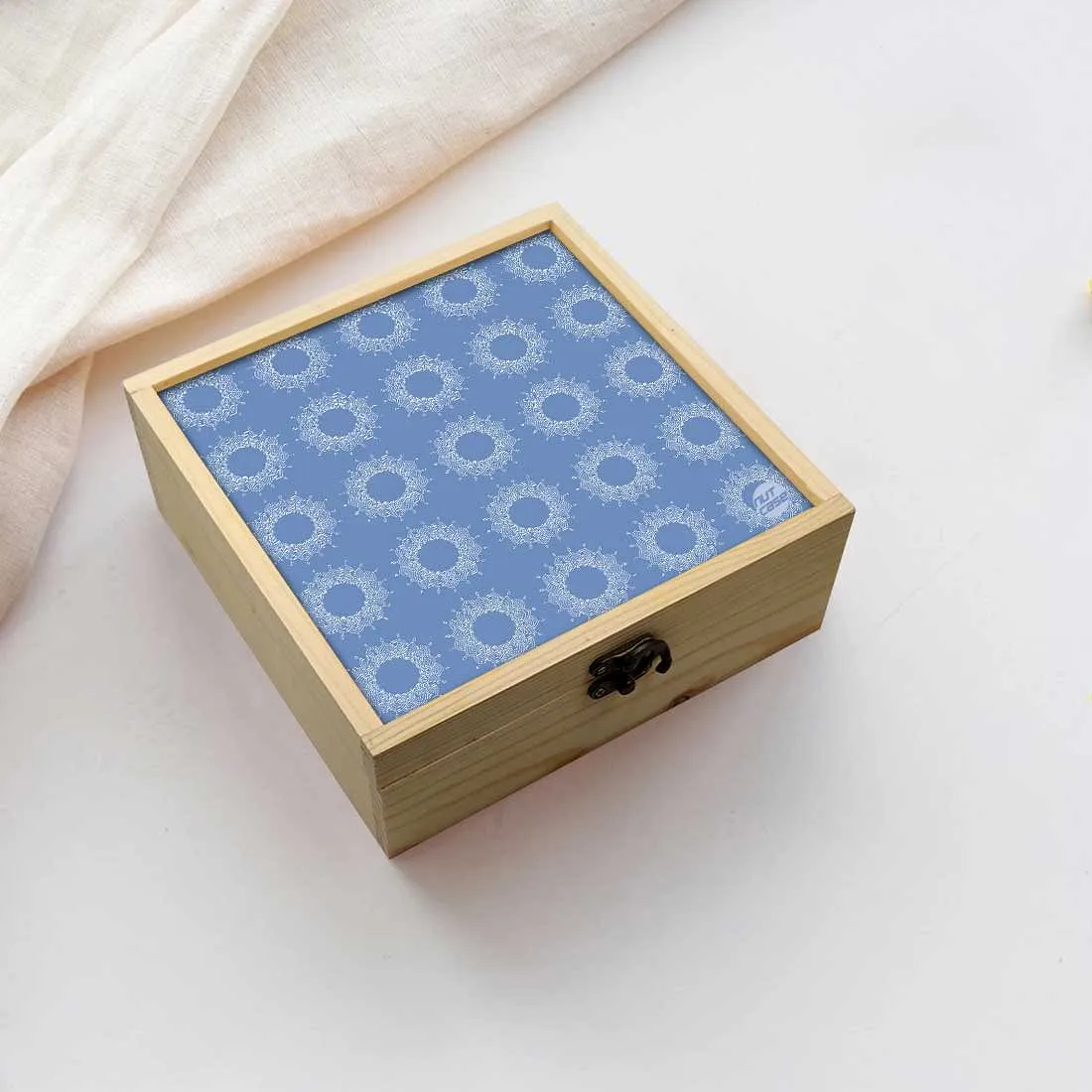 Jewellery Box Makepup Organizer -  Beautiful Blue Pattern