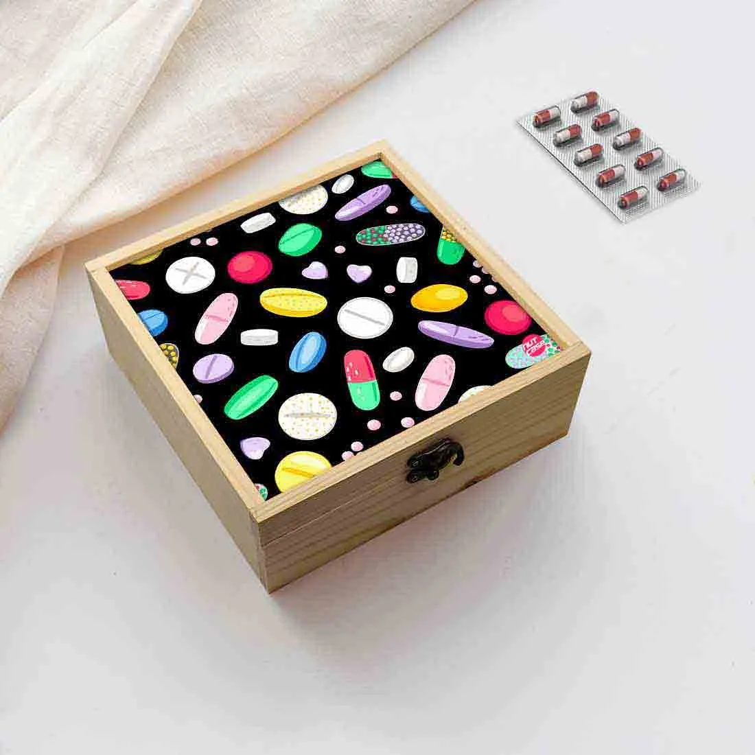 Jewellery Box Wooden Jewelry Organizer -  Pills