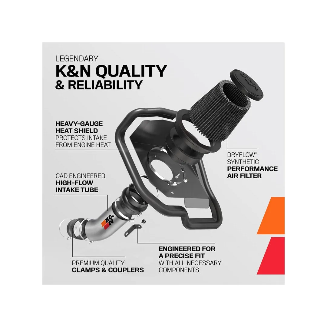 K&N Air Intake System Dodge Charger 6.2L V8 (17-23) [DRYFLOW Series] 30-2553TTK