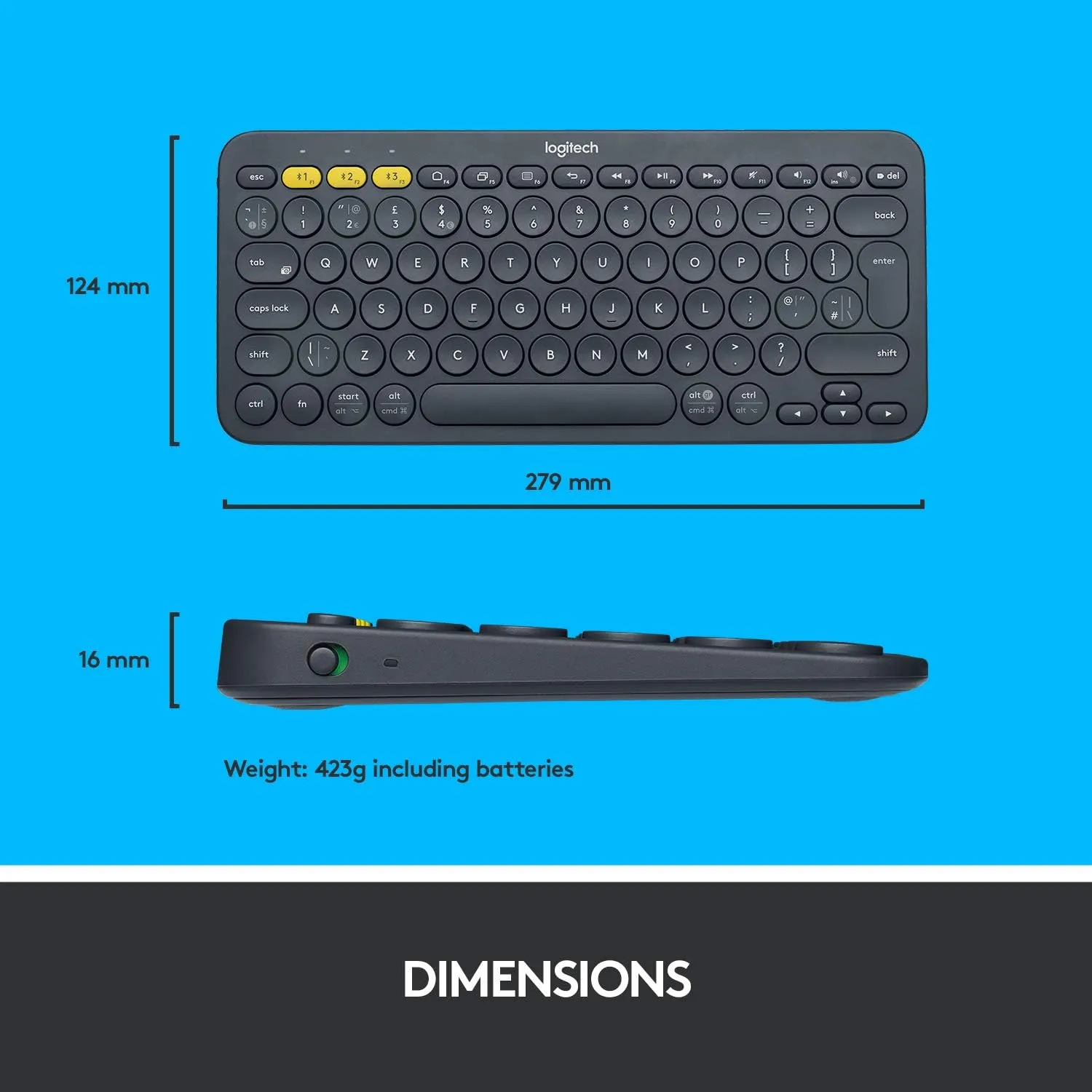 Logitech K380 多工藍牙鍵盤 (English Version) - Graphite 石墨灰色 920-007596 原裝行貨