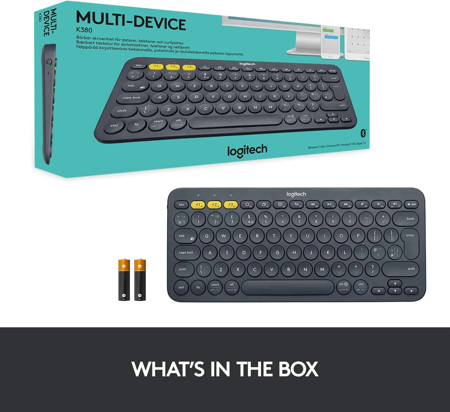 Logitech K380 多工藍牙鍵盤 (English Version) - Graphite 石墨灰色 920-007596 原裝行貨