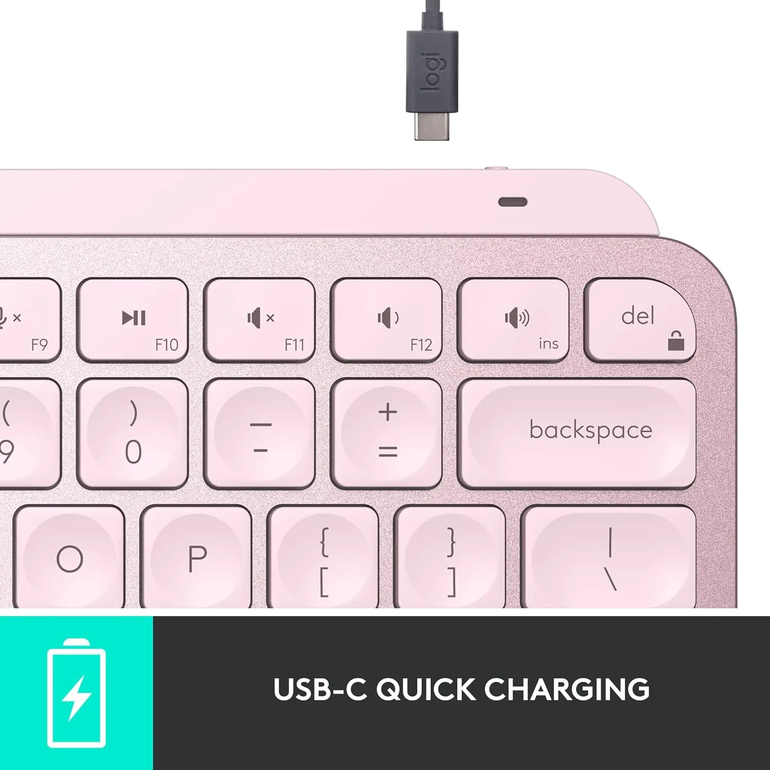 Logitech MX KEYS Mini 智能無線鍵盤 (English Version) - Rose Pink 玫瑰粉色 920-010507 原裝行貨