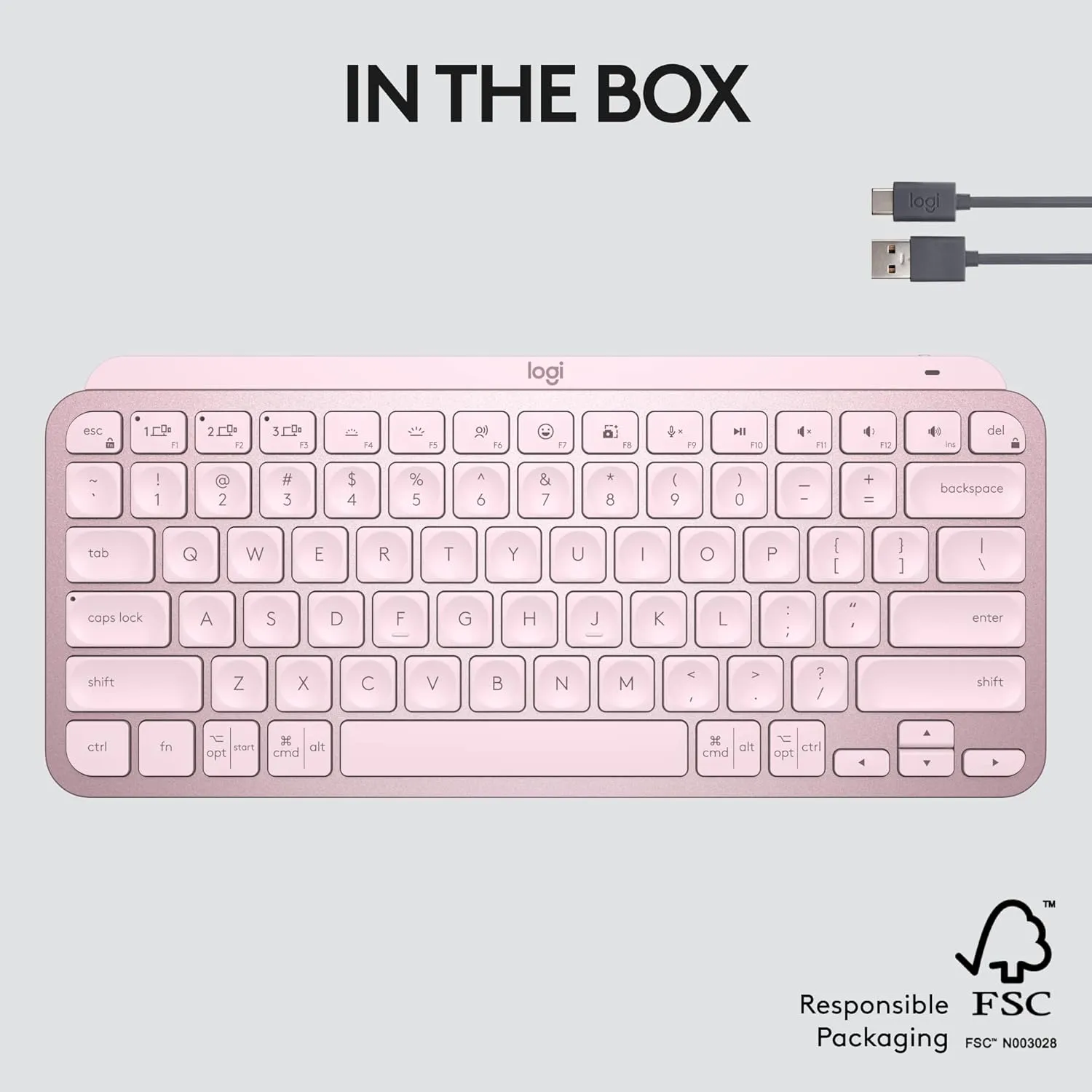 Logitech MX KEYS Mini 智能無線鍵盤 (English Version) - Rose Pink 玫瑰粉色 920-010507 原裝行貨